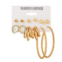 1 Set Fashion Star Metal Inlay Artificial Gemstones Pearl Women's Drop Earrings Earrings Ear Studs sku image 3