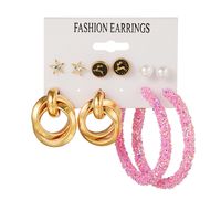 1 Set Fashion Star Metal Inlay Artificial Gemstones Pearl Women's Drop Earrings Earrings Ear Studs sku image 1