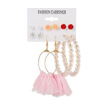1 Set Fashion Star Metal Inlay Artificial Gemstones Pearl Women's Drop Earrings Earrings Ear Studs sku image 6