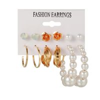 1 Set Fashion Star Metal Inlay Artificial Gemstones Pearl Women's Drop Earrings Earrings Ear Studs sku image 7