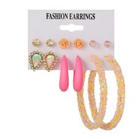 1 Set Fashion Star Metal Inlay Artificial Gemstones Pearl Women's Drop Earrings Earrings Ear Studs sku image 5