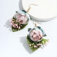 1 Pair Fashion Flower Cloth Women's Drop Earrings main image 4