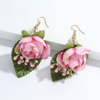 1 Pair Fashion Flower Cloth Women's Drop Earrings main image 1