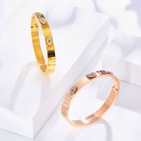 Fashion Eye Stainless Steel Inlay Zircon Bangle main image 4