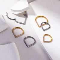 1 Piece Fashion Water Droplets Inlay Titanium Zircon Nose Ring main image 2