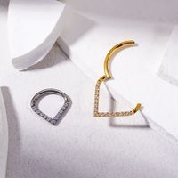 1 Piece Fashion Water Droplets Inlay Titanium Zircon Nose Ring main image 5