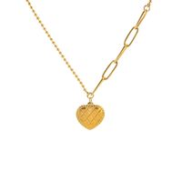 1 Piece Fashion Heart Shape Titanium Steel Inlay Zircon Pendant Necklace sku image 11