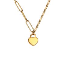 1 Piece Fashion Heart Shape Titanium Steel Inlay Zircon Pendant Necklace main image 5