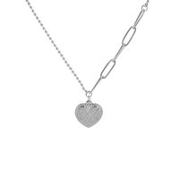 1 Piece Fashion Heart Shape Titanium Steel Inlay Zircon Pendant Necklace sku image 5