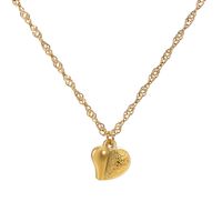1 Piece Fashion Heart Shape Titanium Steel Inlay Zircon Pendant Necklace sku image 8