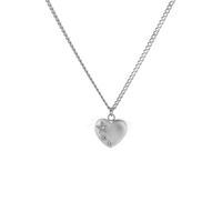 1 Piece Fashion Heart Shape Titanium Steel Inlay Zircon Pendant Necklace sku image 4