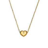 1 Piece Fashion Heart Shape Titanium Steel Inlay Zircon Pendant Necklace sku image 9