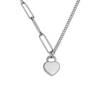 1 Piece Fashion Heart Shape Titanium Steel Inlay Zircon Pendant Necklace sku image 6