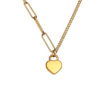 1 Piece Fashion Heart Shape Titanium Steel Inlay Zircon Pendant Necklace sku image 12