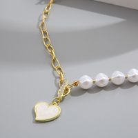 1 Pieza Moda Forma De Corazón Mariposa Aleación Embutido Diamantes De Imitación Chapado En Oro Plateado Mujeres Collar Colgante sku image 4