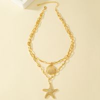 Vacation Starfish Shell Alloy Wholesale Pendant Necklace main image 3