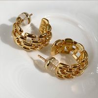 1 Pair Fashion C Shape Plating Alloy Gold Plated Earrings main image 5