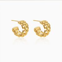 1 Pair Fashion C Shape Plating Alloy Gold Plated Earrings sku image 1