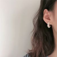 1 Pair Fashion C Shape Plating Inlay Alloy Artificial Gemstones Ear Studs main image 5