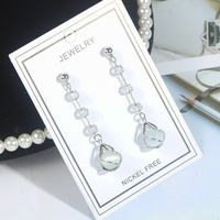 1 Pair Elegant Lady Geometric Plating Inlay Alloy Artificial Gemstones Drop Earrings sku image 4