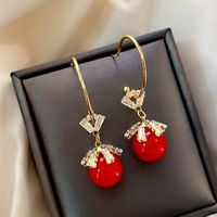 1 Pair Elegant Lady Geometric Plating Inlay Alloy Artificial Gemstones Drop Earrings sku image 24