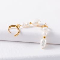 1 Pair Fashion Round Artificial Pearl Brass Patchwork Earrings main image 3