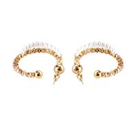 1 Paar Mode Einfarbig Künstliche Perle Kupfer Überzug Ohrringe main image 4