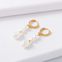 1 Pair Fashion Round Artificial Pearl Brass Patchwork Earrings main image 1