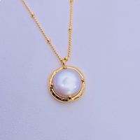 1 Piece Fashion Round Freshwater Pearl Copper Plating Pendant Necklace main image 4