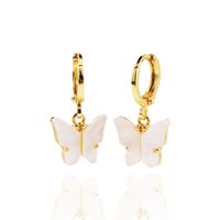 1 Pair Simple Style Butterfly Copper Plating Drop Earrings sku image 1