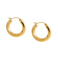 1 Pair Fashion Circle Titanium Steel Plating Hoop Earrings sku image 1