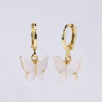 1 Paire Style Simple Papillon Le Cuivre Placage Boucles D'oreilles main image 5