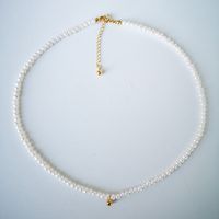 1 Stück Süss Runden Süßwasserperle Sterling Silber Perlen Überzug Halskette main image 4
