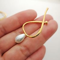 1 Stück Mode Einfarbig Künstliche Perle Kupfer Überzug Ohrringe sku image 1