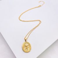 Fashion Lion Alloy Copper Plating 18k Gold Plated Women's Pendant Necklace main image 5