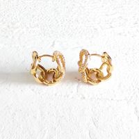 1 Pair Fashion Geometric Copper Inlay Zircon Earrings sku image 1