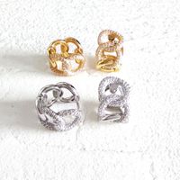 1 Pair Fashion Geometric Copper Inlay Zircon Earrings main image 4