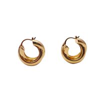 1 Pair Fashion Solid Color Copper Plating Hoop Earrings main image 5