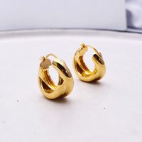1 Pair Fashion Solid Color Copper Plating Hoop Earrings main image 2