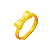 1 Piece Simple Style Fox Bow Knot Brass Open Ring main image 4