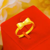 1 Piece Simple Style Fox Bow Knot Brass Open Ring sku image 2