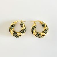 1 Pair Fashion Geometric Copper Inlay Zircon Earrings sku image 2