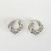 1 Pair Fashion Geometric Copper Inlay Zircon Earrings sku image 3