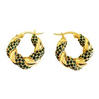 1 Pair Fashion Geometric Copper Inlay Zircon Earrings main image 5