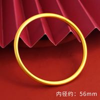 1 Piece Retro Solid Color Copper Plating Gold Plated Bangle sku image 11
