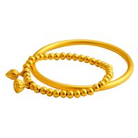 1 Piece Retro Solid Color Copper Plating Gold Plated Bangle main image 5