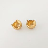 1 Pair Retro Solid Color Copper Plating Earrings sku image 3