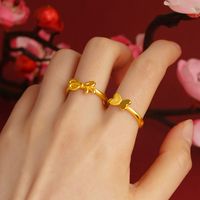 1 Piece Chinoiserie Bow Knot Copper Plating Open Ring main image 4