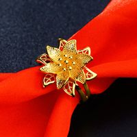 1 Piece Simple Style Flower Brass Plating Open Ring main image 5