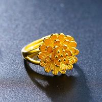 1 Piece Simple Style Flower Brass Plating Open Ring sku image 1